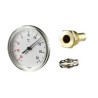 TERMOMETRO BIMETALLICO ATTACCO POSTERIORE DN 100 GAMBO IN OTTONE D.9,9X CM.10 -30+50°