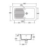 LAVELLO SERIE GENIUS INCASSO 86X50 UNA VASCA CON SGOCCIOLATOIO REVESIBILE