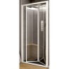 BOX PORTA SOFFIETTO SMERALDA  PROFILO CROMO CM 63/68 CRISTALLO TRAPARENTE MM.3  H.185