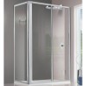 BOX ANGOLARE SMERALDA  PROFILO BIANCA  CM 68/80 - 88/100 CRISTALLO TRASPARENTE MM.3 H.185