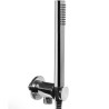 Set doccia duplex Paffoni con presa acqua, flessibile e doccia tonda ottone cromato