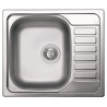 LAVELLO SKY 125 INOX DX - LIX125SACSX UNA VASCA SX + GOCCIOLATOIO DX 58 X 50