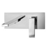 MISCELATORE LAVABO INCASSO LEVEL  PAFFONI CROMO LES105CR COMPLETO DI PIASTRA ACCIAIO INOX 250 X 100 BOCCA CM. 20