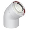 CURVA SMALTATA COASSIALE  60/100 A 45° MF  X CONDENSAZIONE