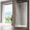 BOX POLIS  PORTA SCORREVOLE A DUE ANTE 100/120 CROMO CRISTALLO TRASPARENTE CON TRATTAMENTO ANTICALCARE VERS.SX
