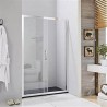 BOX PORTA SCORREVOLE FACILE  PROFILO CROMO  CM 116/120 CRISTALLO TRASPARENTE MM. 6 H.195