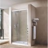 BOX PORTA SCORREVOLE FUSION  PROFILO CROMO  CM 137/141 CRISTALLO TRASPARENTE MM. 6 H.185