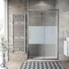 BOX PORTA SALOON IDEA SLIM  PROFILO CROMO  CM 101/105 CRISTALLO TRASPARENTE  DA 6MM H.195
