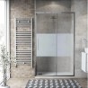 PORTA DOCCIA SCORREVOLE  AUGE COMPANY SERIE ECO CM 118/120  H 190 CROMO CRISTALLO TRASPARENTE TEMPERATO  MM6