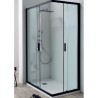 BOX PORTA SCORREVOLE LINEA 2000 SERIE RAPID TELAIO  NERO MAT 125/130  CRISTALLO TRAPARENTE MM. 6 TRATTAMENTO ANTIGOCCIA DI SERIE