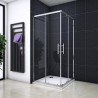 BOX PORTA SCORREVOLE FACILE  PROFILO CROMO  CM 96/100 CRISTALLO TRASPARENTE MM. 6 H.195