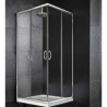 BOX ANGOLARE FACILE  PROFILO CROMO  CM 76/78 x 96/98  CRISTALLO TRASPARENTE MM. 6 H.195