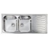 LAVELLO INOX INCASSO 116x50  A 2 VASCHE CON GOCCIOLATOIO DX