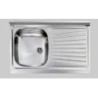 LAVELLO APPOGGIO INOX CM 100X50 1 VASCA DX CON GOCCIOLATOIO SX