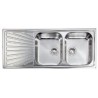 LAVELLO INOX INCASSO FOSTER 116x50  A 2 VASCHE CON GOCCIOLATOIO SX