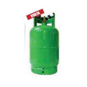 BOMBOLA GAS REFRIGERANTE LT12,5 VUOTA CON DUE RUBINETTI