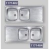 LAVELLO INOX A 2 VASCHE CON GOCCIOLATOIO DX  AD INCASSO