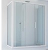 BOX PORTA SCORREVOLE A DUE ANTE EVO 100-110 BIANCO CRISTALLO TRASPARENTE\' MM. 6 FORTE BEVO201