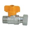 VALVOLA  GAS DRITTO BOCCHETTONATO 1/2 F X 1/2 M FARFALLA