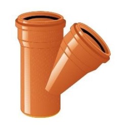 BRAGA PVC D.160 A 45° MF PER FOGNATURA CON ORING