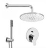 KIT DOCCIA  TONDA  CON FLEX 15O CON SUPPORTO CON PRESA ACQUA SENZA STOP CON BRACCIO CM.40 E SOFFIONE D. 22,5