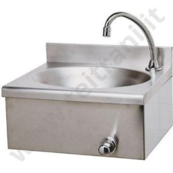 LAVAMANI INOX  CM 400 X 350X H 200 COMANDO A GINOCCHIO CON RUBINETTO TEMPORIZZATO RIVER R725