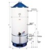SCALDABAGNO A GAS COTERM A BASAMENTO BOILER 400 LT FIAMMA PILOTA BG OVO LOW NOX 400 C.A.