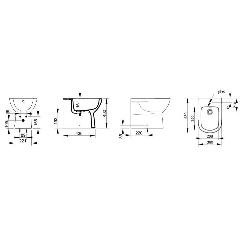 BIDET GEMMA 2 DOLOMITE 1F BIANCO