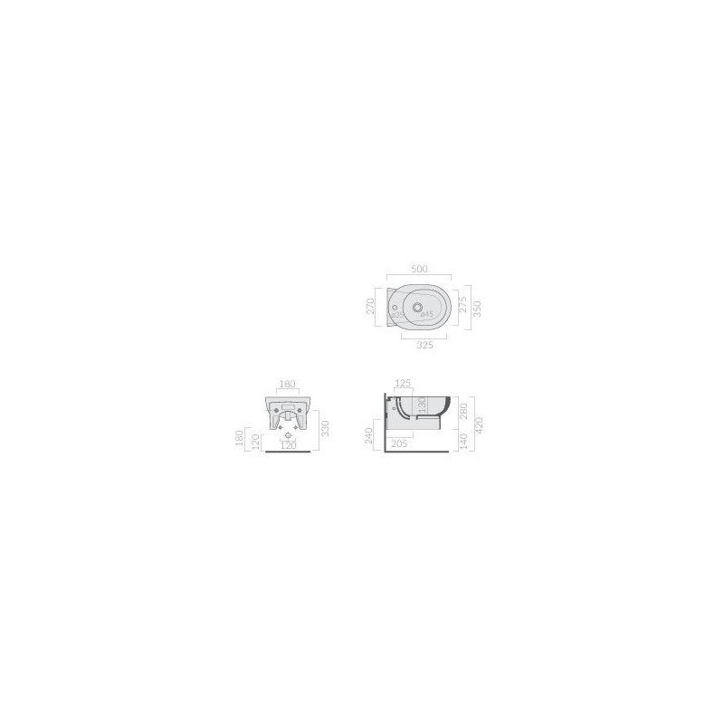 BIDET M2 DA 50 SOSPESO  BIANCO GALASSIA