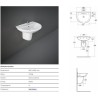LAVABO KARLA RAK CM 60X48,5 BIANCO