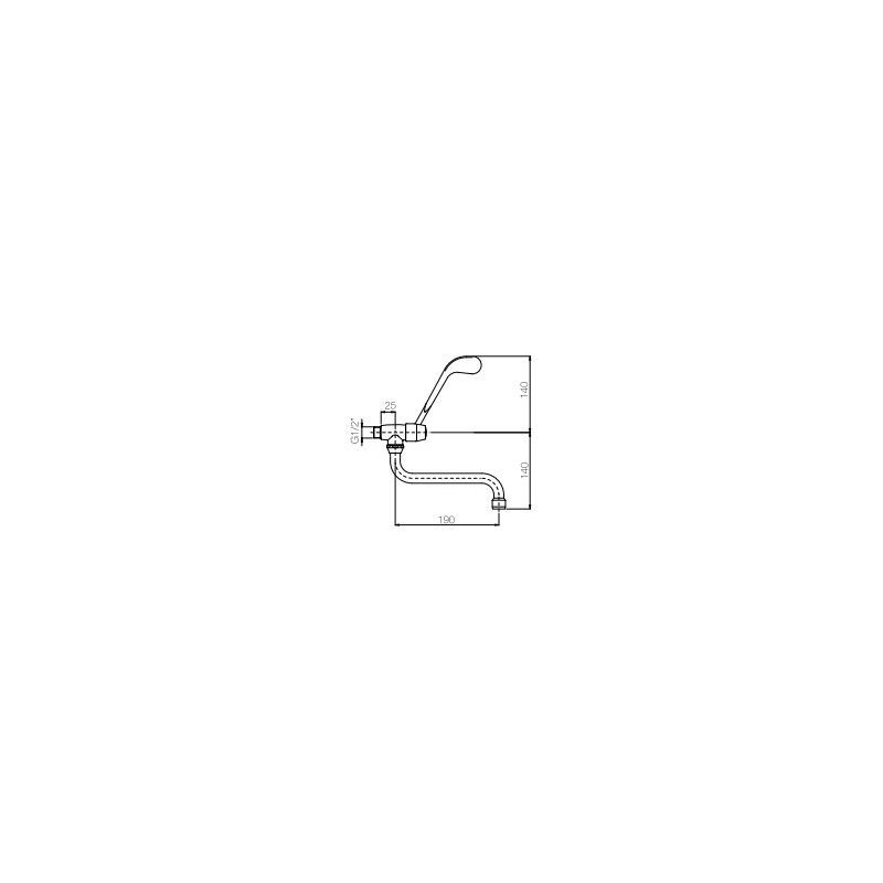 RUBINETTO LAVELLO SNODO SINGOLO 1/2 C/LEVA CLINICA.398