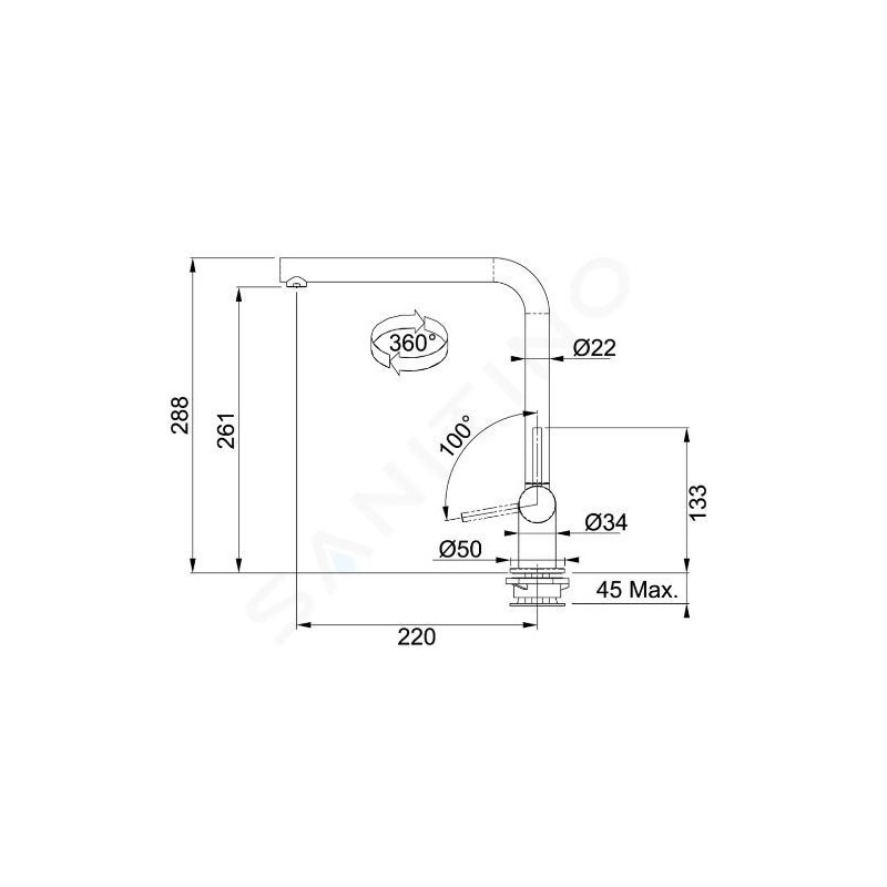 MISCELATORE LAVELLO NEPTUNE STYLE WINDOW SOTTO FINESTRA 115.0263.158 CROMO FRANKE