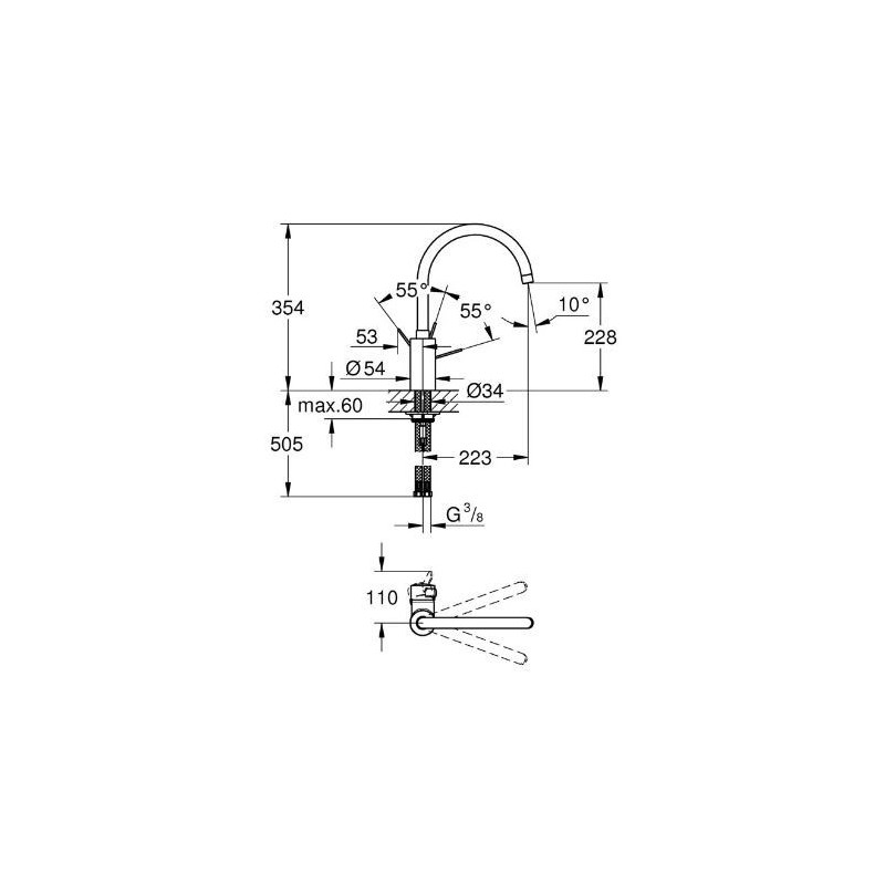 MISCELATORE LAVELLO  EUROSMART COSMOPOLITAN  CROMATA GROHE 32843DC0