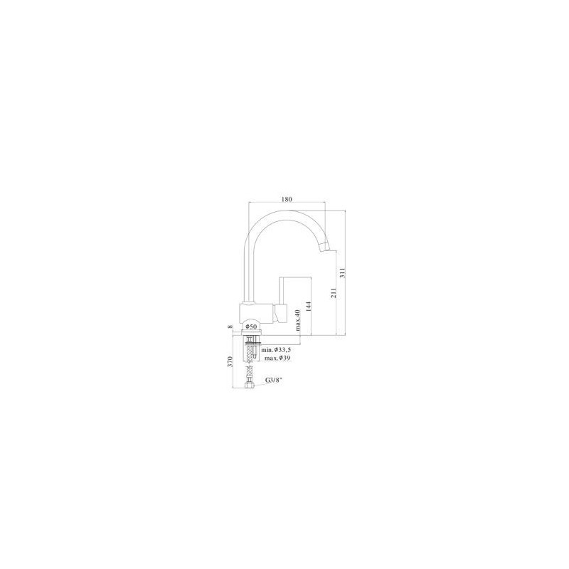 MISCELATORE LAVELLO STICK  PAFFONI CROMO SK180