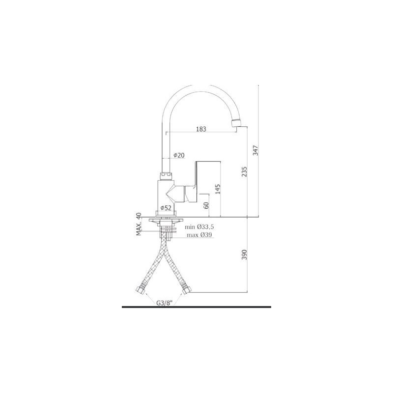 MISCELATORE LAVELLO A MURO CANNA  SNODATA  DUEMMEGGI ITALY PR 150