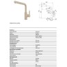 MISCELATORE LAVELLO URBAN DOCCIA ESTRAIBILE 115.0595.085 AVENA  FRANKE