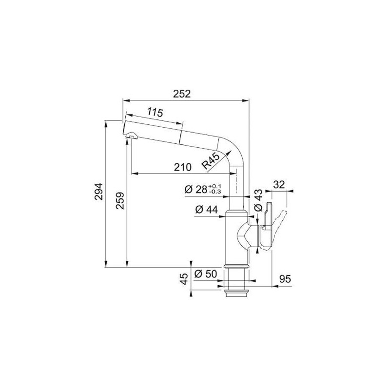 MISCELATORE LAVELLO URBAN DOCCIA ESTRAIBILE 115.0595.083 CROMO  FRANKE