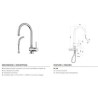 MISCELATORE LAVELLO STICK  DOCCIETTA ESTRAIBILE PAFFONI CROMO SK185