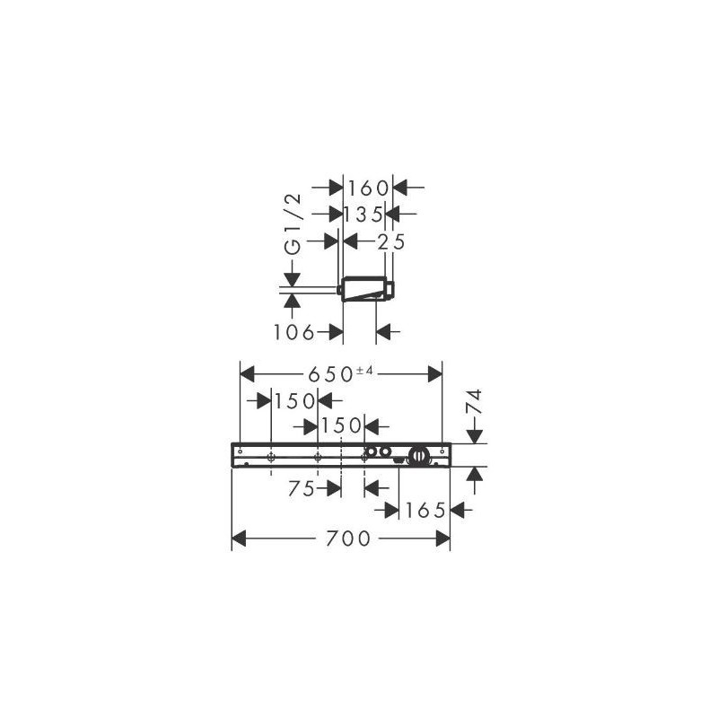 MISCELATORE  TERMOSTATICO SHOWER TABLET SELECT 700 13184400