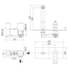 MISCELATORE INCASSO LAVABO CON PIASTRA IN ACCIAIO INOX 250X100  LEVE  PAFFONI CON BOCCA 240 MM CROMO LES106CR