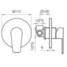 MISCELATORE INCASSO DOCCIA ECOSTYLE PONSI