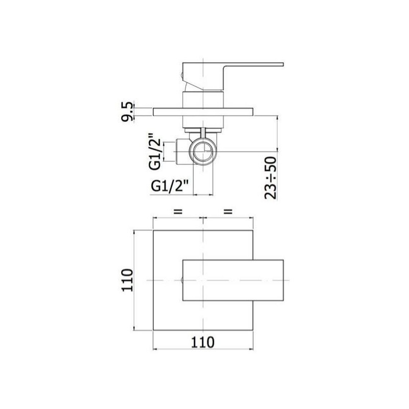 MISCELATORE DOCCIA  AD INCASSO  EFFE LEVA APERTA  PAFFONI CROMO EF010CR