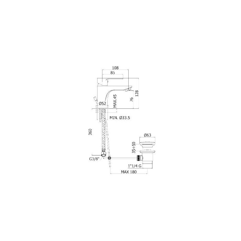 MISCELATORE LAVABO 1"1/4 BLU PAFFONI