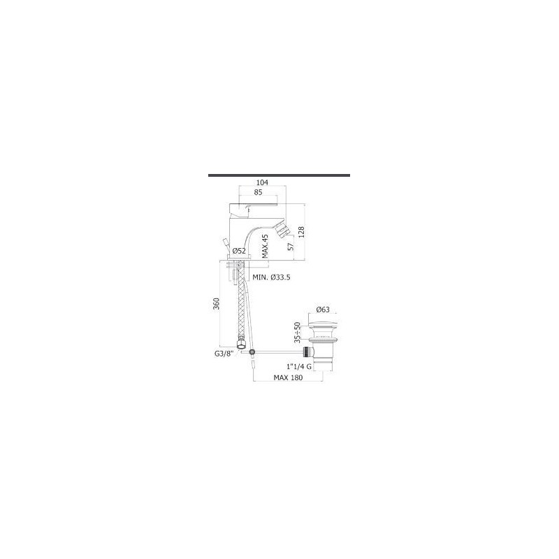 MISCELATORE BIDET 1"1/4 SKY DUEMMEGI ITALY IK 110