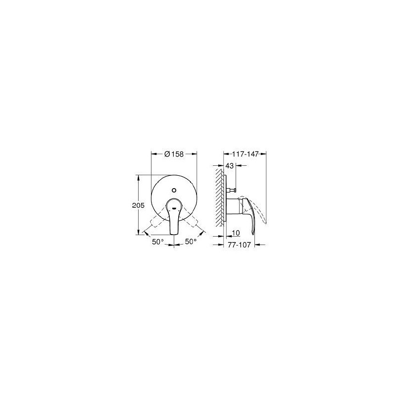 MISCELATORE DOCCIA EUROSMART NEW CROMATO GROHE CON DEVIATORE  33305002