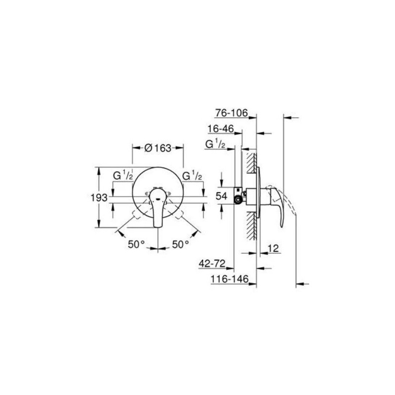 MISCELATORE DOCCIA EUROSMART NEW CROMATO GROHE 33556002