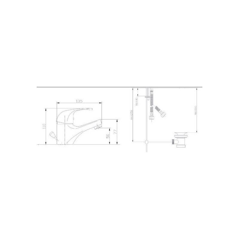 MISCELATORE LAVABO 1"1/4 PRIMUS/SELENIA