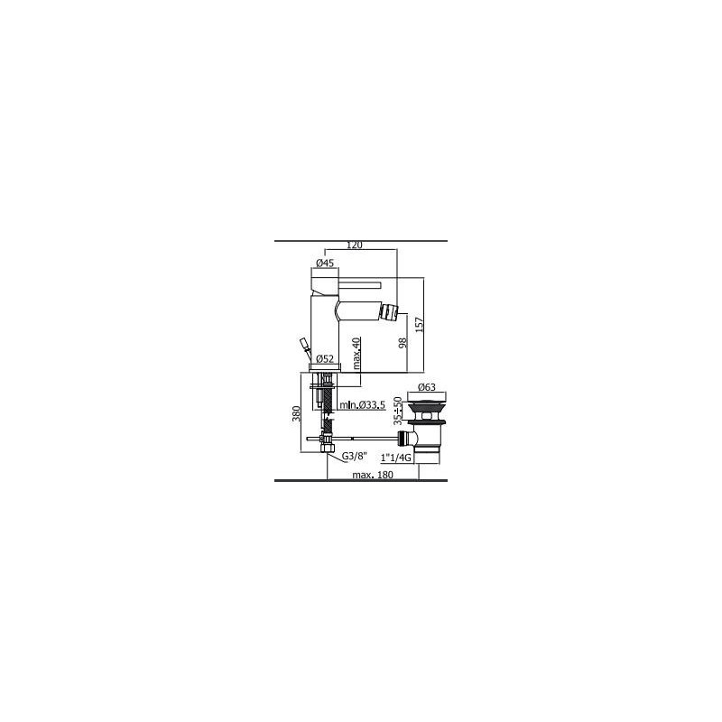 MISCELATORE BIDET' S.A 1 1/4 STICK  PAFFONI CROMO