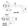 MISCELATORE LAVABO INCASSO BOCCA A MURO MM 245  STICK  PAFFONI CROMO