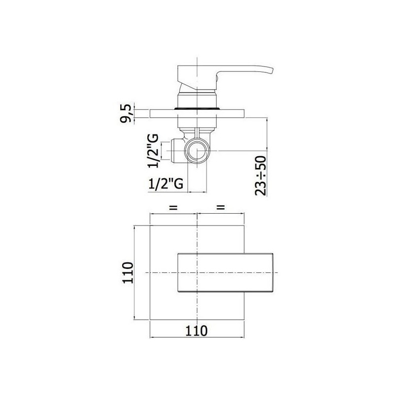 MISCELATORE INCASSO DOCCIA LEVEL  PAFFONI CROMO LE010CR